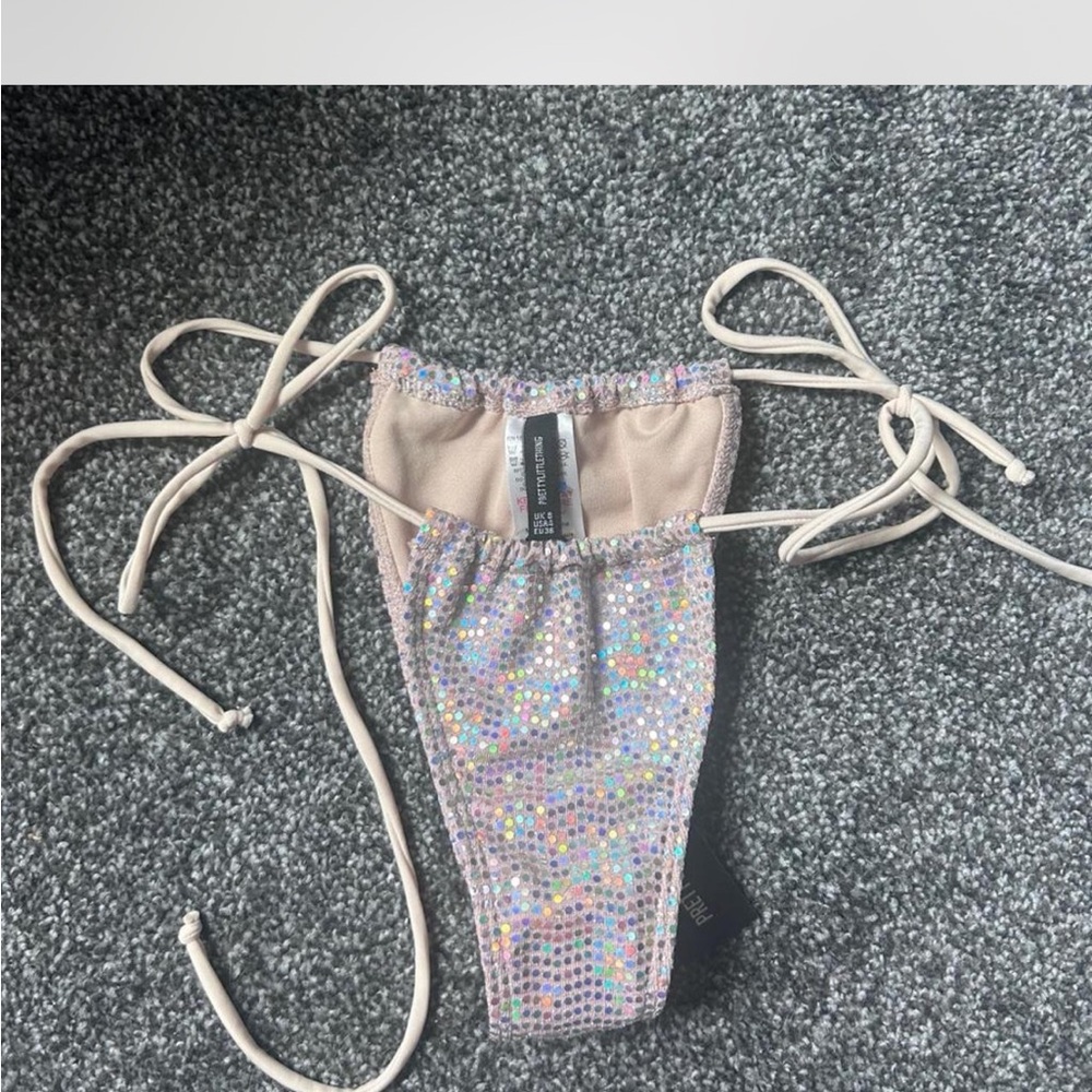 PrettyLittleThing Iridescent Sequin Bikini Bottom